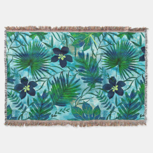 Cobertor Nalani Hawaiian Tropical Garden Teal