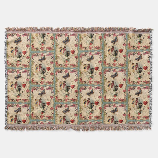 COBERTOR NAMORADOS ANTICO, CUPIDO, AMANTES E MANTEIGA (Frente)