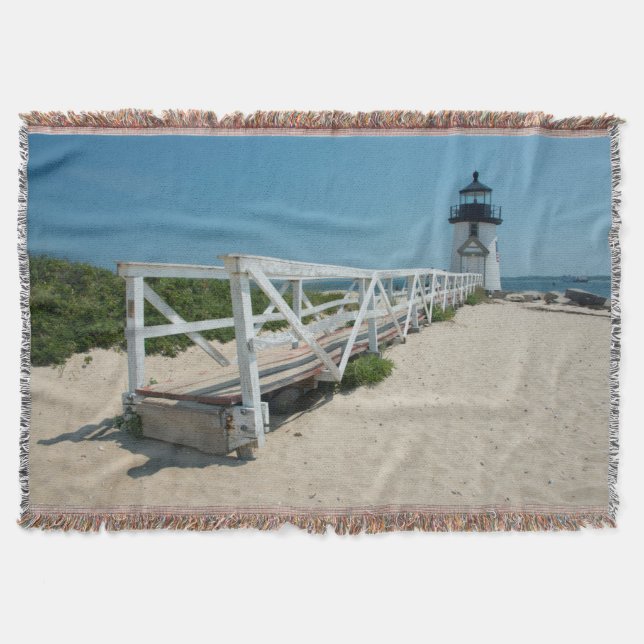 Cobertor Nantucket. Antigo Farol de Madeira (Frente)