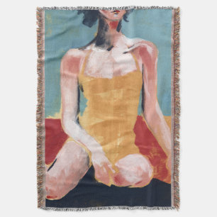 Cobertor Natação de vinheta - maiô amarelo