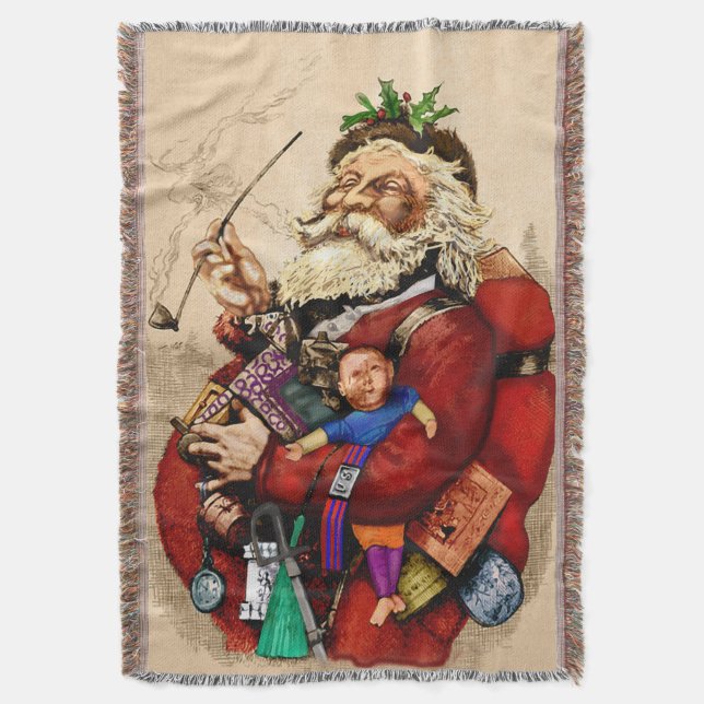 Cobertor Natal Antigo, Brinquedos de Cachimbo do Papai Noel (Frente Vertical)