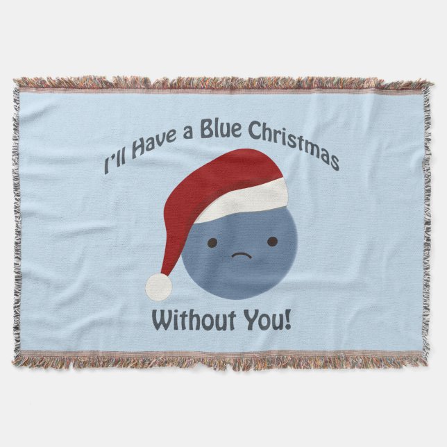 Cobertor Natal azul sem você! (Frente)