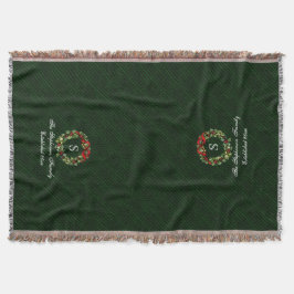 Cobertor Natal clássico do costume da grinalda do azevinho