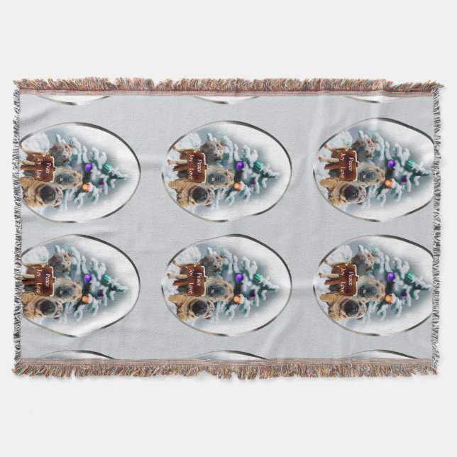 Cobertor Natal do Shar-Pei chinês (Frente)