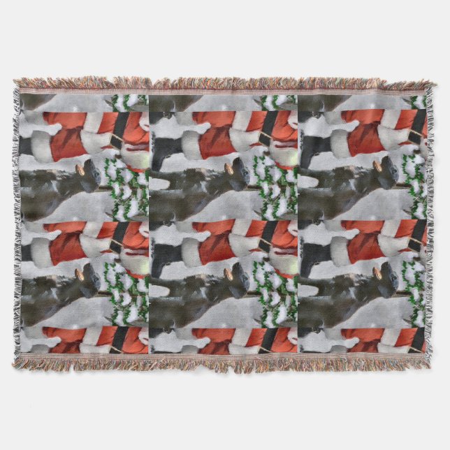 Cobertor Natal para o Retriever Revestido Plano (Frente)