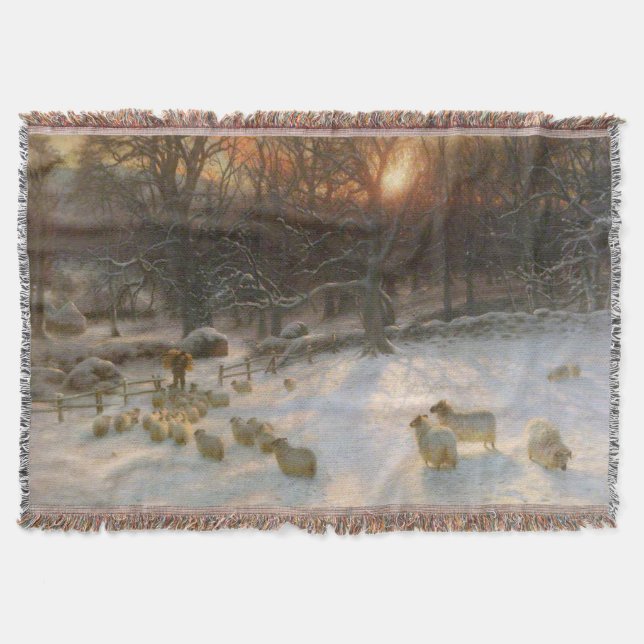 Cobertor Natal Sob os Galhos Empacados de Neve (Frente)