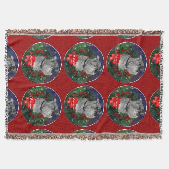 Cobertor Natal Standard Schnauzer (Frente)