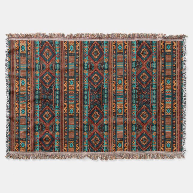 Cobertor Native American Pattern Boho Culture Abstrato Arts (Frente)