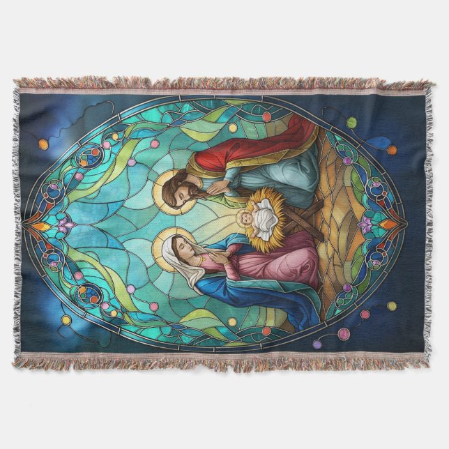 Cobertor Nativity in Stained Glass (Frente)