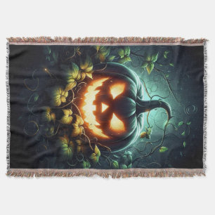 Cobertor Natureza assustadora brilhando Abóbora-das-Hallowe