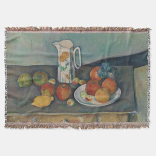 Cobertor Natureza Morta, Jarro de Leite e Frutas numa Mesa,