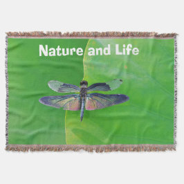 Cobertor Natureza verde e libélula viva