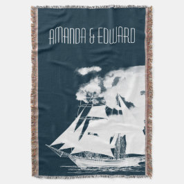 Cobertor Náutica de Naves e Nuvens Altas