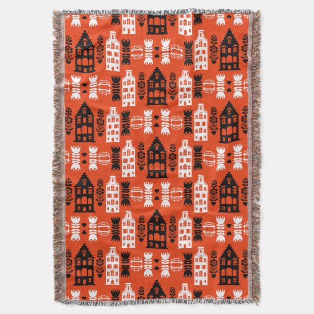 Cobertor Neerlandês Folk Art Impressão (Frente Vertical)