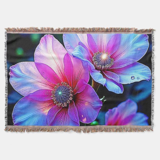 Cobertor Neon Bloom Flower Magic Design (Frente)