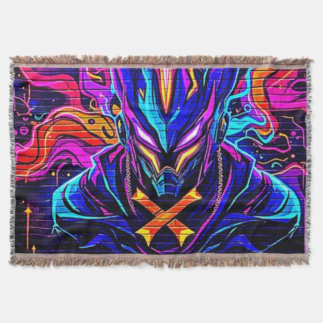 Cobertor Neon Cyber Guardian Art (Frente)