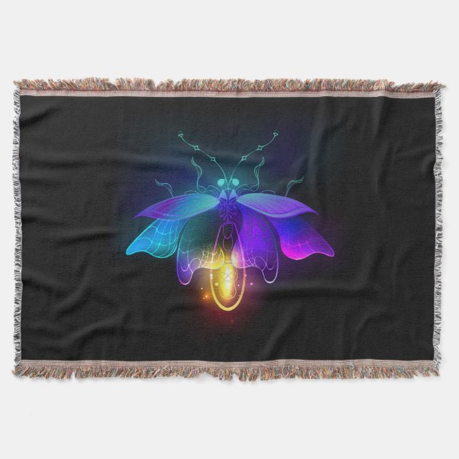 Cobertor Neon Firefly a preto (Frente)