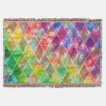 Neon Rainbow tie Dye Watercolor Harlequin