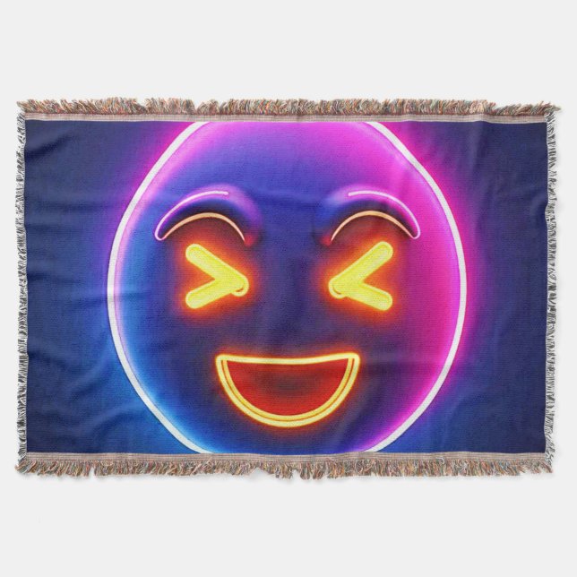 Cobertor Neon Rindo Emoji Joy (Frente)