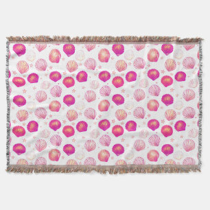 Cobertor Neon Seashells - Padrão Costeiro Sem Costura