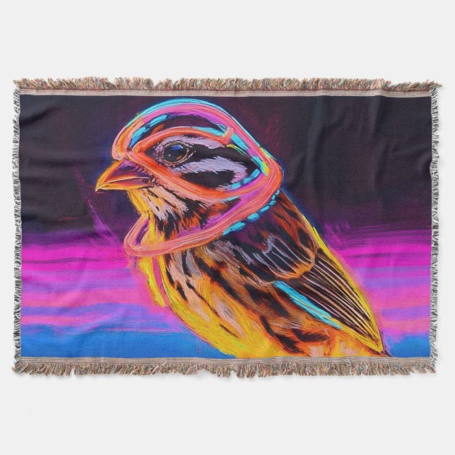 Cobertor Neon Sparrow com Acentos Brilhantes (Frente)