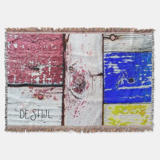 Cobertor Neoplasticismo engraçado estilo de arte em madeira (Frente)