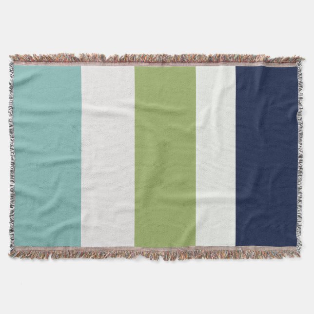 Cobertor Netuno, Seashell, Greve Verde e Marinho (Frente)