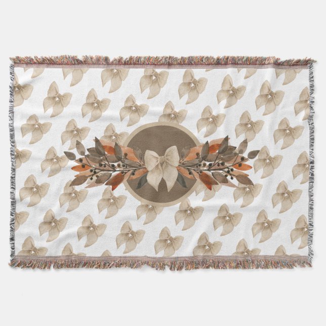 Cobertor Neutral “Thanksgiving Taupe Leaves” (Frente)