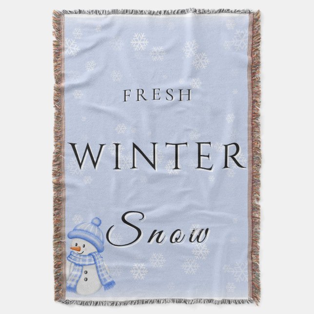 Cobertor Neve fresca de inverno com neve e neve (Frente Vertical)