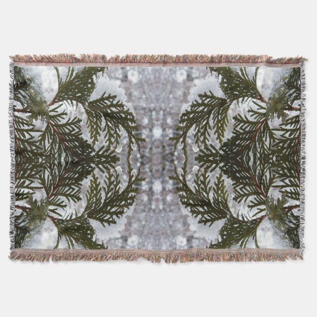 Cobertor Neve nas ramificações verdes (Frente)
