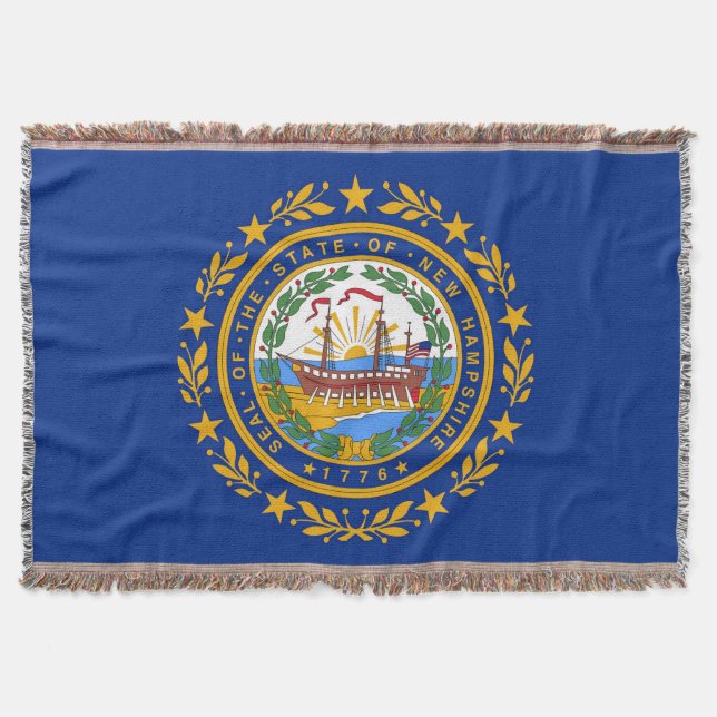 Cobertor New Hampshire State Flag Impressão Patriotic (Frente)