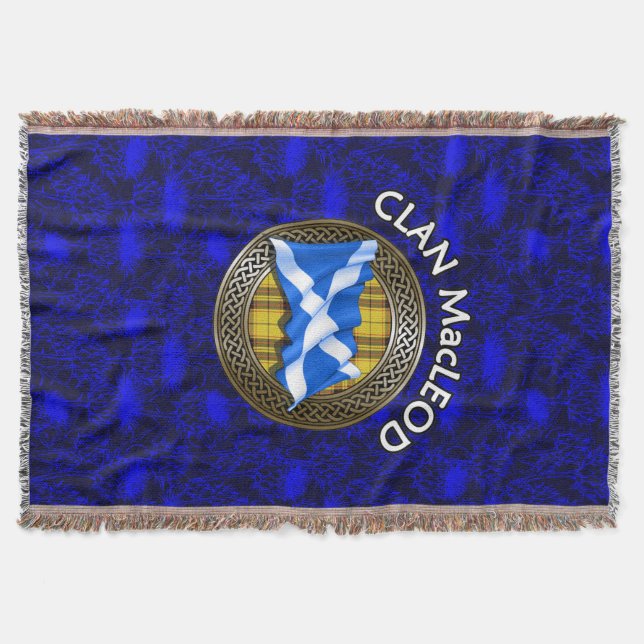 Cobertor Nó de Tecido MacLeod e Bandeira do Clã (Frente)
