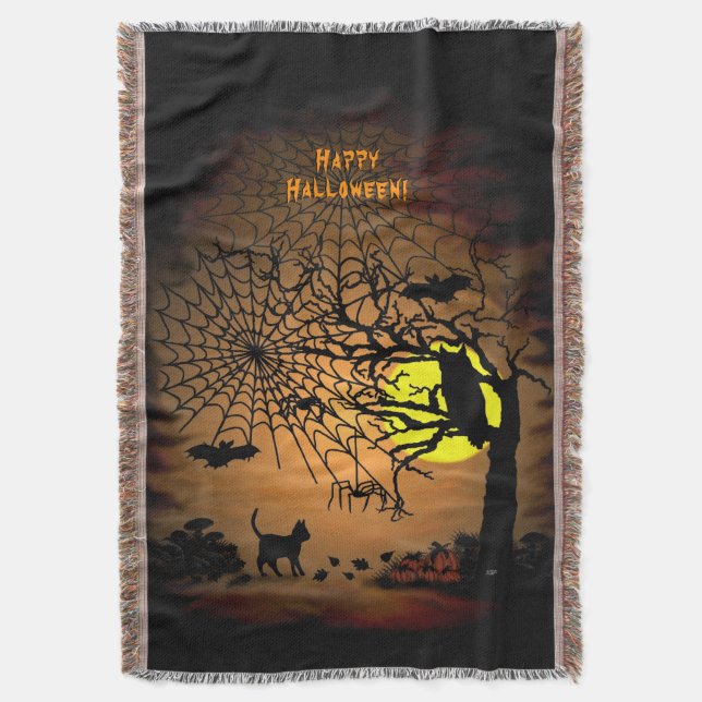 Cobertor Noite de Halloween, Feliz Halloween! (Frente Vertical)