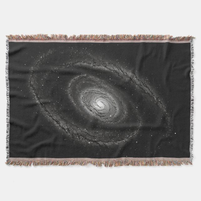 Cobertor Noite Espacial da Galáxia do Universo Branco Negro (Frente)