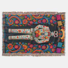 Cobertor Noivo Esqueleto de Casamento do Dia dos Mortos