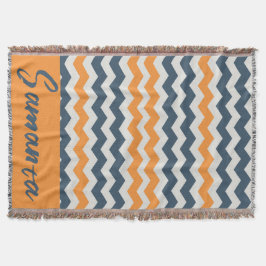 Cobertor Nome da cinza geométrica de laranja Vintage