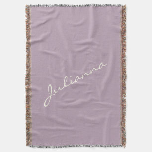Cobertor Nome de Letra Elegante Lavanda Personalizado Minim