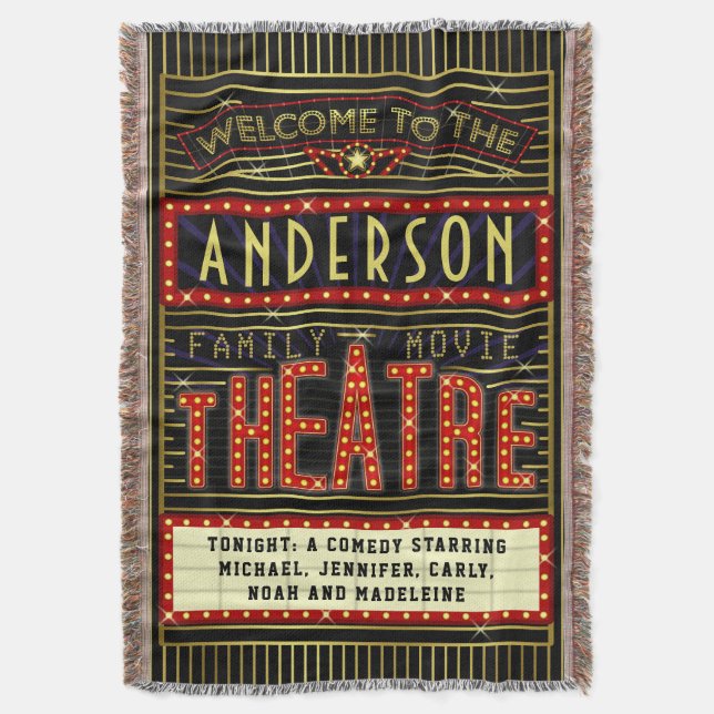 Cobertor Nome do cinema | do cinema em casa do famoso do (Frente Vertical)