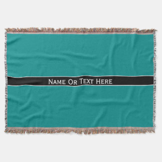 Cobertor Nome ou texto feito sob encomenda azul ciano