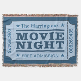 Cobertor Nome personalizado "Bilhete de Filme" lança cobert