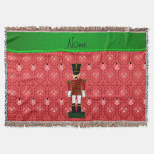 Cobertor Nome personalizado nutcracker Red Snowman trellis