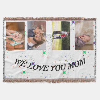 Cobertor Nós Te Amamos Mãe Design de Banner de Foto Estrela