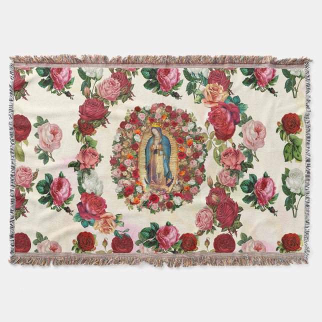 Cobertor Nossa Senhora de Guadalupe Rosa Potpourri (Frente)