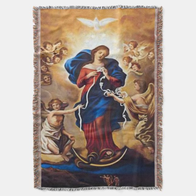 Cobertor Nossa Senhora Undoer of Knots (Frente Vertical)