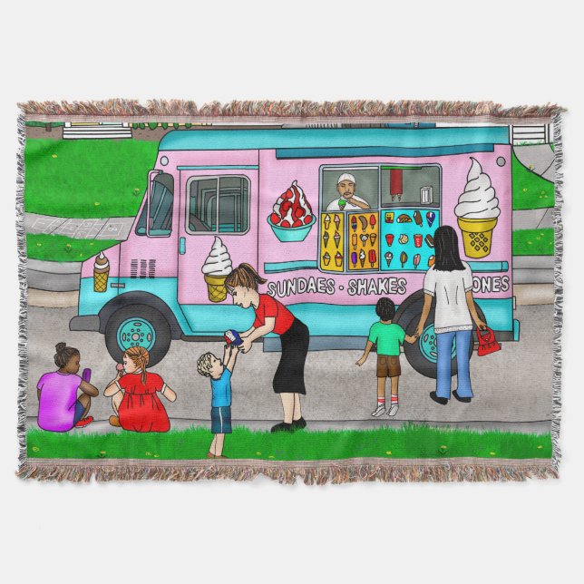 Cobertor Nostalgic Summer Day | Retro Ice Cream Truck (Frente)