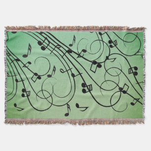 Cobertor Notas Chiques Design de Música Verde