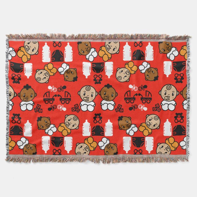 Cobertor Novo presente de bebê laranja único (Frente)