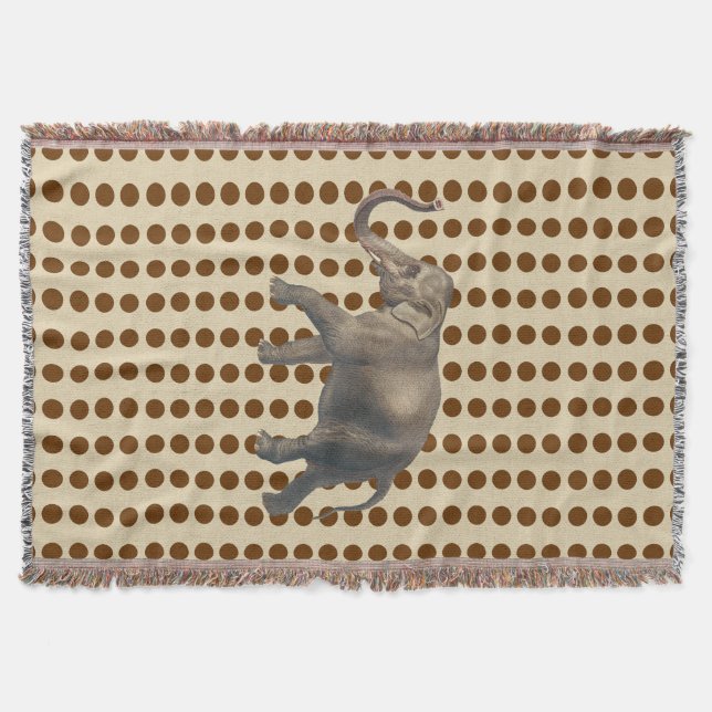 Cobertor Nutmeg Spice Moods Dots com Elefante (Frente)