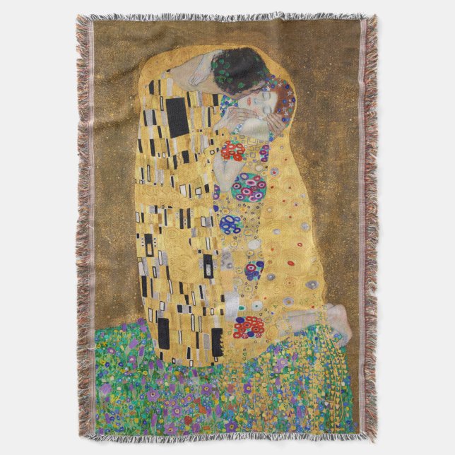 Cobertor O Beijo de Gustav Klimt (Frente Vertical)