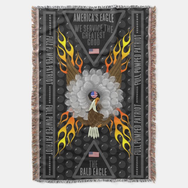 Cobertor O Cheio de Águia Americano saltou o Patriota (Frente Vertical)